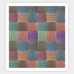 Classic Colorful Chequered Pattern with Wood Texture Feel Sticker